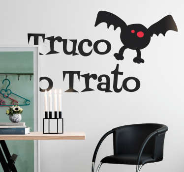 Pegatina truco o trato Halloween - TenVinilo