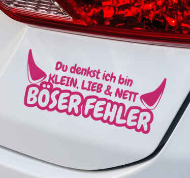 Car sticker bad mistake pink devil - TenStickers