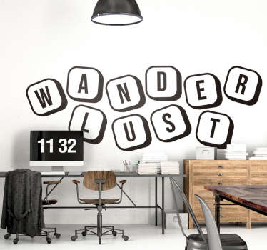 Wanderlust Scrabble Wall Sticker - TenStickers