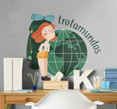 Vinilo pared wanderlust trotamundos - TenVinilo