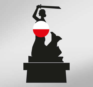 Mermaid warsaw skyline silhouette sticker - TenStickers