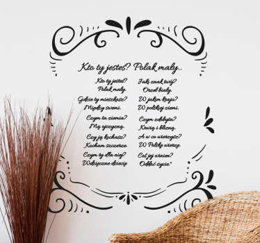 Rhyme who are you PL popular saying decal - TenStickers