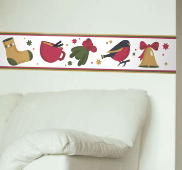 Wandtattoo Flur Weihnachten Bordüre - TenStickers