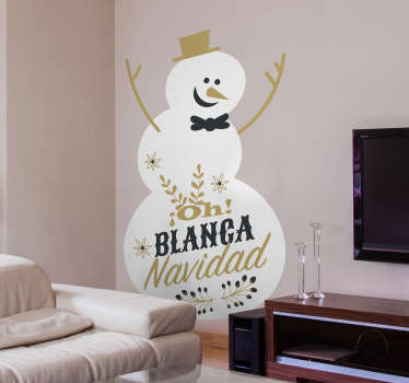Vinilo pared blanca navidad - TenVinilo