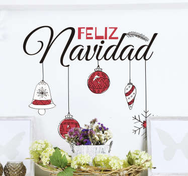 Vinilo pared feliz navidad - TenVinilo