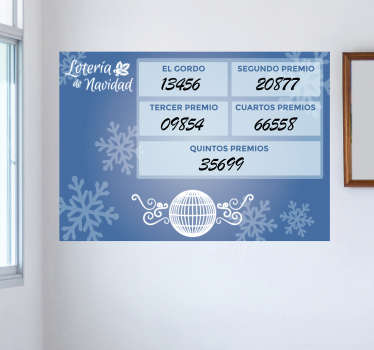 Vinilo pared lotería de navidad - TenVinilo