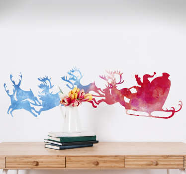 Sticker Maison Traineau Père Noël - TenStickers