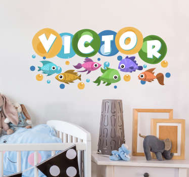 Vinilo pared peces de agua fría - TenVinilo