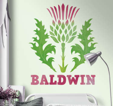 Scottish Thistle Customisable Sticker - TenStickers