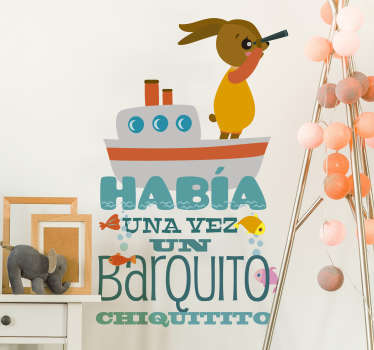 Vinilo pared canción el barquito chiquitito - TenVinilo