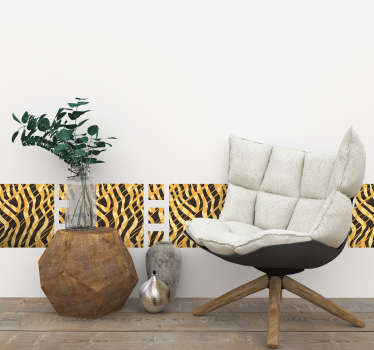 Tiger Print Wall Border Sticker - TenStickers