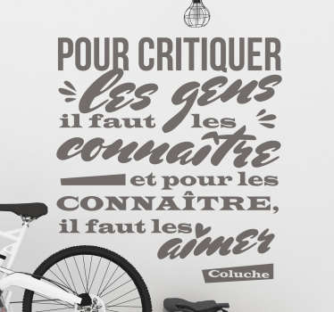 Sticker Motivation Citation de Vie Coluche - TenStickers