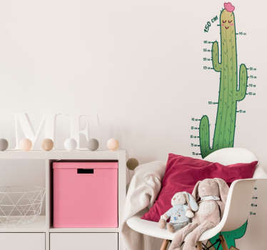 Vinilo pared cactus candelabro medidor - TenVinilo