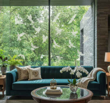 Window sticker romantic birds - TenStickers