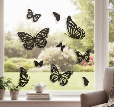 Window sticker monochrome butterflies - TenStickers