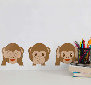 Monkey Emojis Wall Sticker - TenStickers