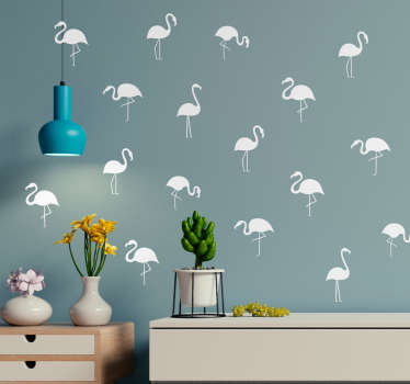 Wandtattoo Jugendzimmer Flamingo Symbole - TenStickers