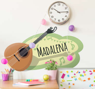 Autocolantes musica guitarra portuguesa - TenStickers