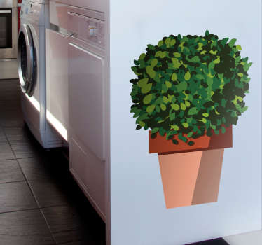 Vinilo  plantas manjerico verde - TenVinilo