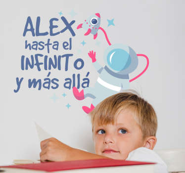 Vinilo infantil astronauta hasta el infinito - TenVinilo