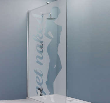 Get Naked Shower Screen Sticker - TenStickers