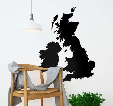 Monocolour UK World Map Wall Sticker - TenStickers
