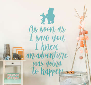 Winnie the Pooh Adventure Quote Wall Sticker - TenStickers