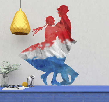 Cueca dance characters dance wall sticker - TenStickers