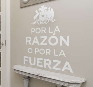 By reason or force text wall sticker - TenStickers