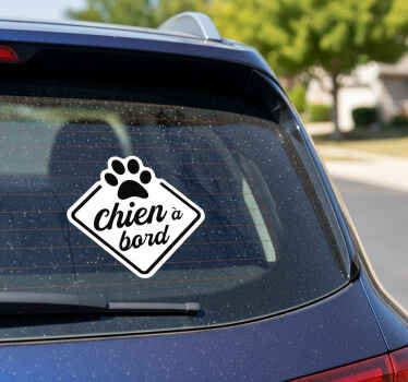 Autocollant voiture chien à bord - TenStickers