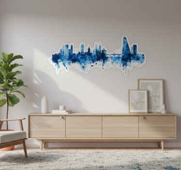 Adesivi animali per bambini skyline di basilea acquerello - TenStickers