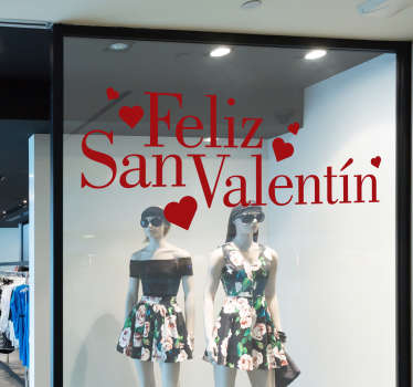 Vinilo escaparate frase Día de los enamorados - TenVinilo