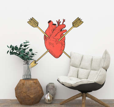 Adesivo decorativo cuore con frecce - TenStickers
