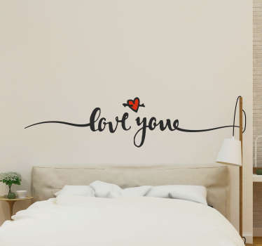 Love You Headboard Sticker - TenStickers