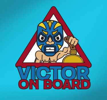 Wrestler baby on board sticker - TenStickers