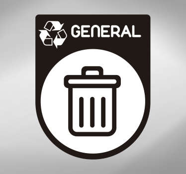Pegatina adhesiva formada por el icono de la basura general ideal para clasificar los contenedores de tu hogar. Fácil aplicación y sin burbujas.