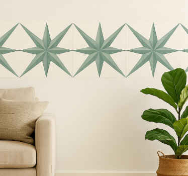Woonkamer muursticker saliegroen sterrenburst - TenStickers