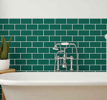 Sticker salle de bain vert émeraude - TenStickers