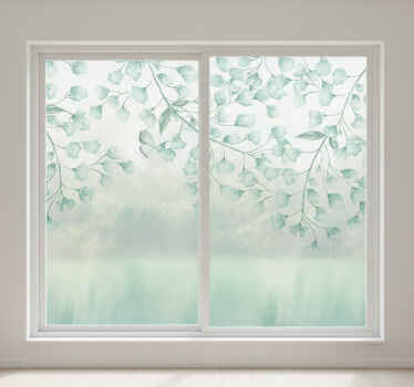 Vinilo para ventanas flores en acuamarina drapeadas - TenVinilo
