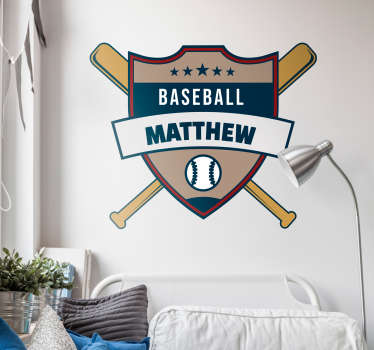 Baseball Customisable Wall Sticker - TenStickers