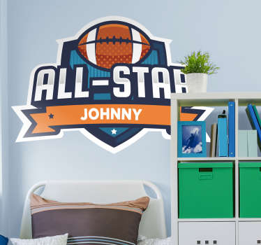 Football Customisable Sports Sticker - TenStickers