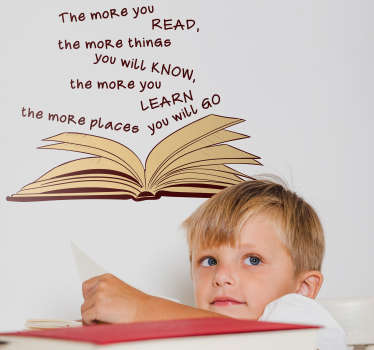 Dr Seuss book with quote text sticker - TenStickers