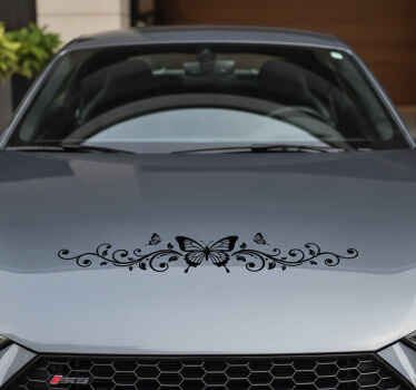 Autocollant voiture papillon noir élégant - TenStickers
