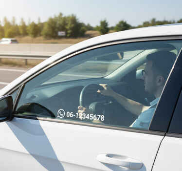 Autocollant voiture numéro de téléphone personnalisé - TenStickers