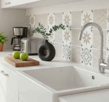 Azulejo adhesivo mosaico marroquí de arenisca - TenVinilo