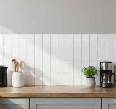 Azulejo adhesivo blanco largo - TenVinilo