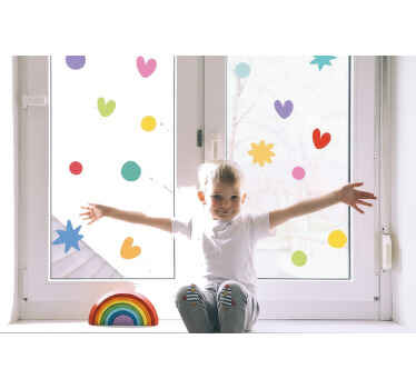 Fensteraufkleber bunt verspieltes set - TenStickers