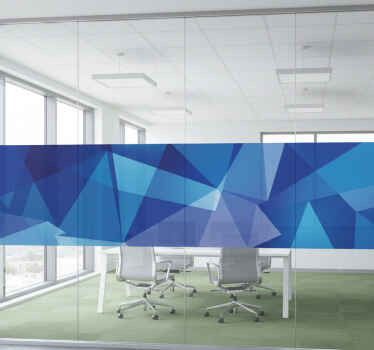 Fensteraufkleber in blauer transparenter geometrie - TenStickers