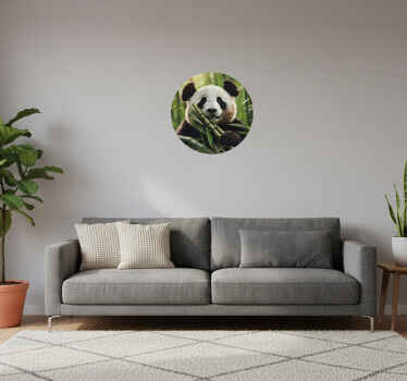 Wall sticker happy panda circle - TenStickers