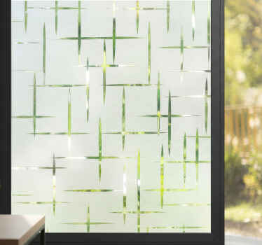 Vinilo para cristal ventana efecto de patrón cruzado translúcido - TenVinilo